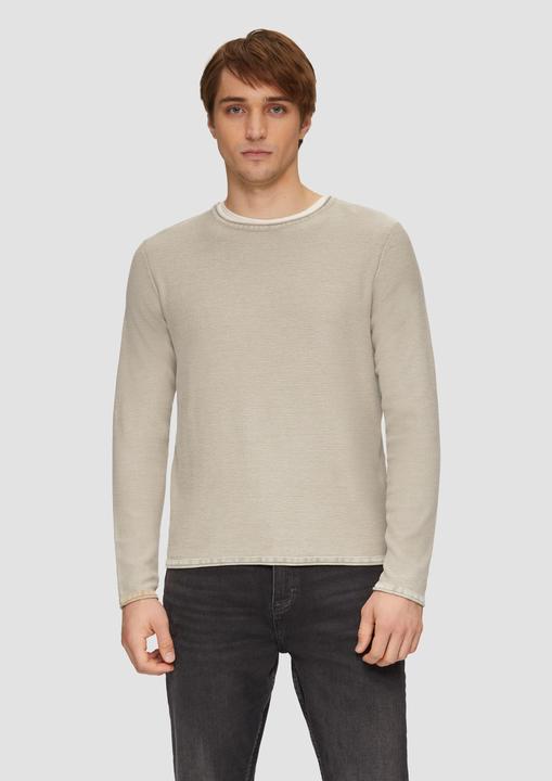 Image du produit S.Oliver Strickpullover Gewaschener Feinstrickpullover mit Rollkante (S)