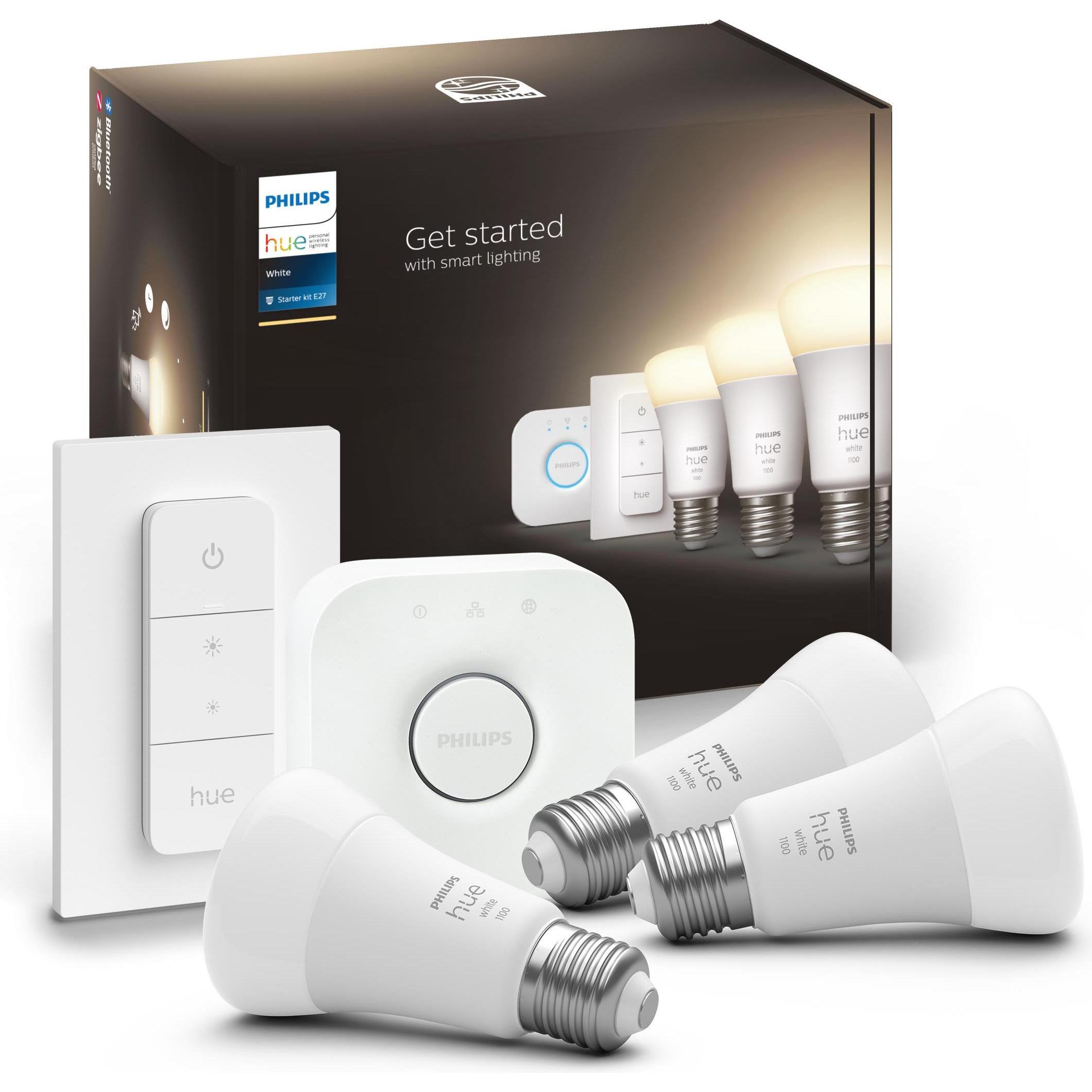 Thumbnail - Philips Hue, Leuchtmittel, White Starter Set (E27, 9.50 W, 1055 lm, 3 x, F)