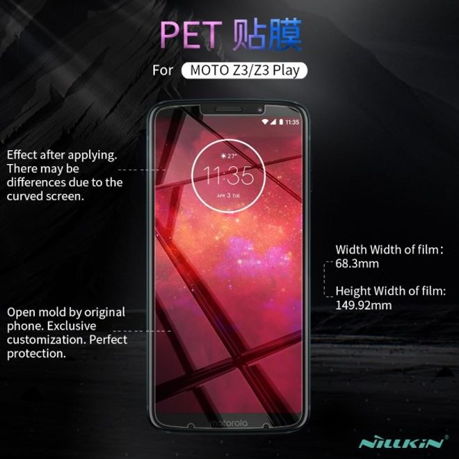 Actual product image Nillkin Matte Series Protective Film (1 Piece, Motorola Moto Z3 Play)