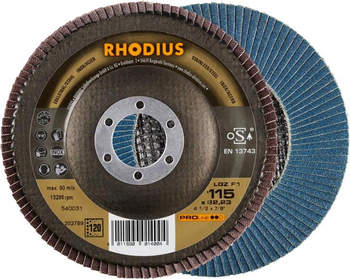 Immagine prodotto Rhodius PROline LGZ F1 disco lamellare 115 x 22,23 mm K120 (120)