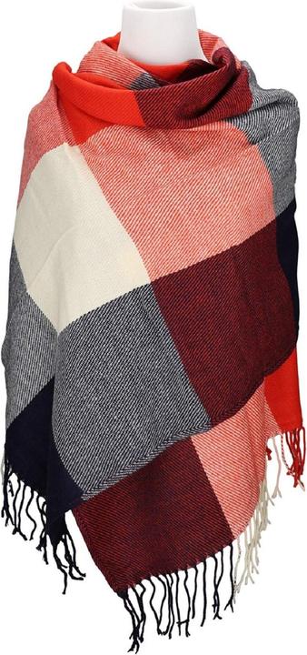 Only-Bags.Store Kariertes Dreieckstuch Winter, Pashmina-Schal weicher Quasten-Wickelschal