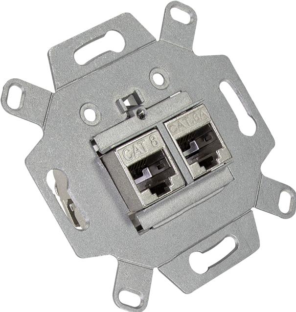 Productafbeelding LogiLink Inbouwdoos voor 2 Keystone modules, rechte uitgang, signaalwit