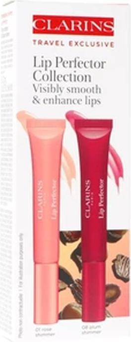 Clarins Lip Perfector Duo 01 Rose Shimmer And 08 Plum Shimmer - 12ml Each (08 Plum Shimmer, 01 Rose Shimmer)