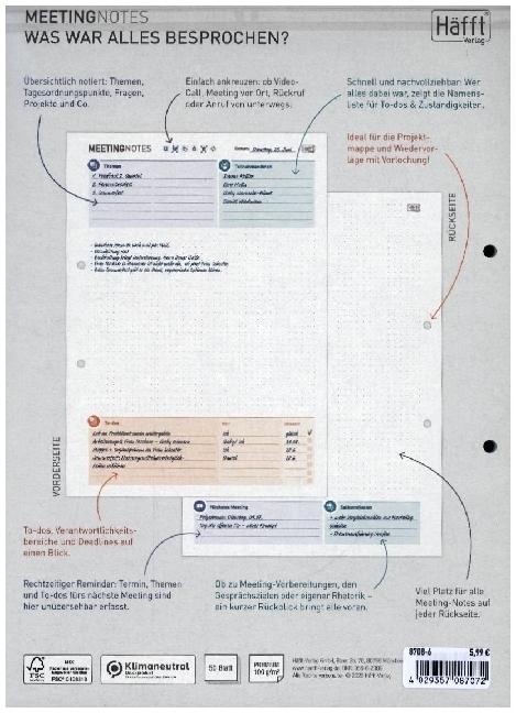 Produktbild Tisch-Block A4 Meeting-Notes (A4, Kein Einband)
