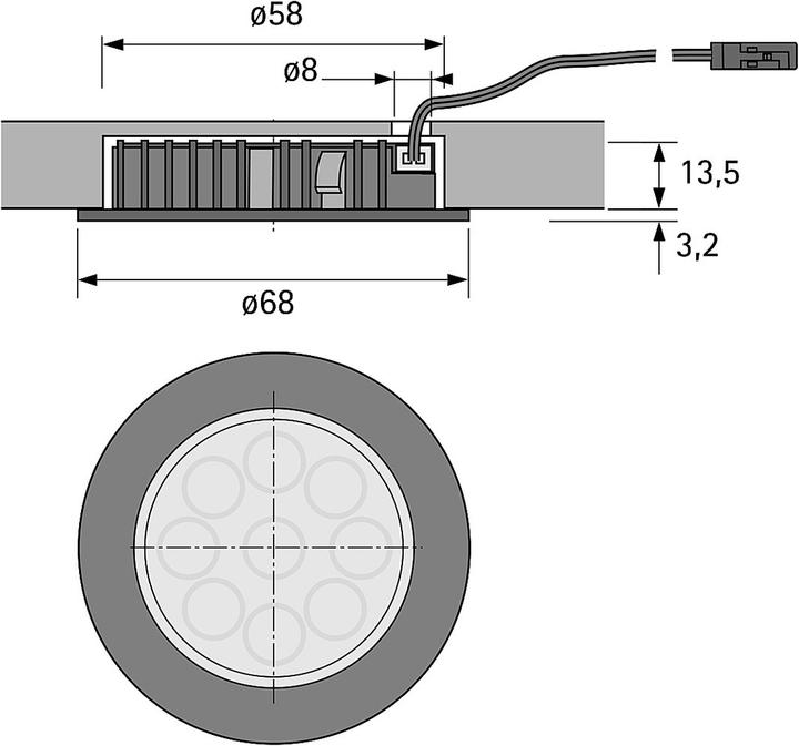 Actual product image Halemeier LED recessed lights MultiLite Flood 12 V MultiWhite (50 lm)