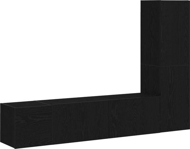 Image du produit vidaXL 3-teiliges Wand-Montage TV-Schrank Set Schwarz Eichenholz Spanplatte (130.50 x 30 x 140 cm)