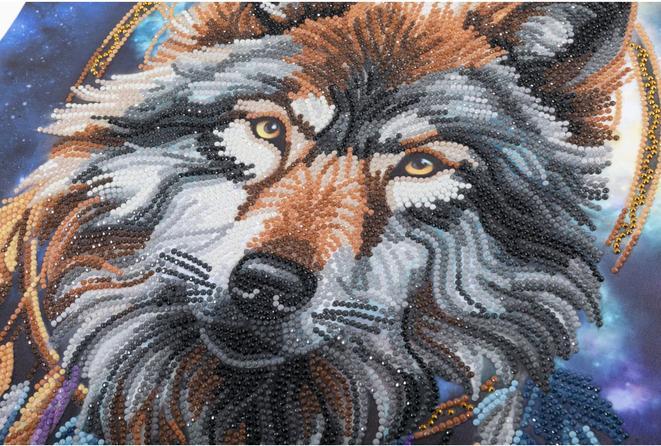 Produktbild Craft Buddy Enchanted Wolf, 40x50cm Crystal Art Scroll