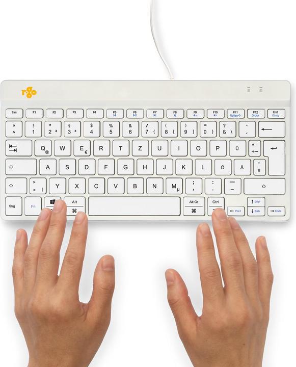 Actual product image R-Go Tools R-Go Compact Break ergonomic keyboard QWERTZ (DE), wired, white (DE, Cable)