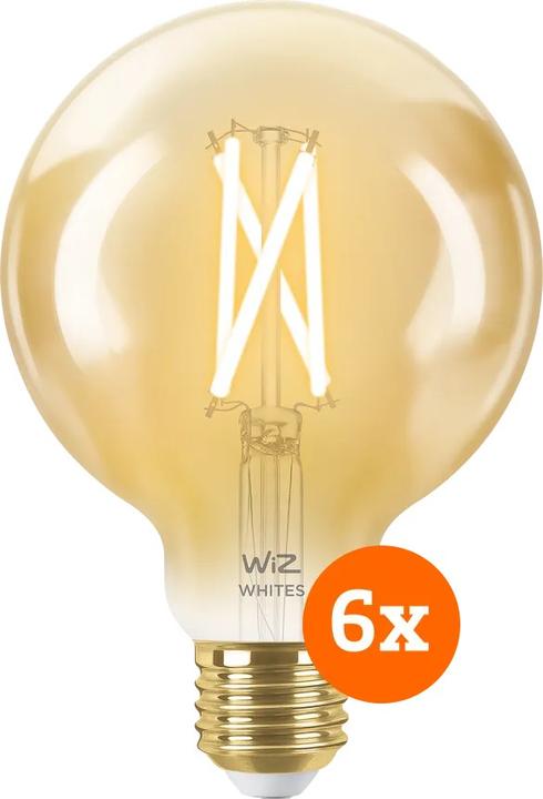 Produktbild Wiz Connected WiZ Smart Filament lamp Globe 6-pack - Warm tot Koelwit Licht - E27 (E27, 6x)