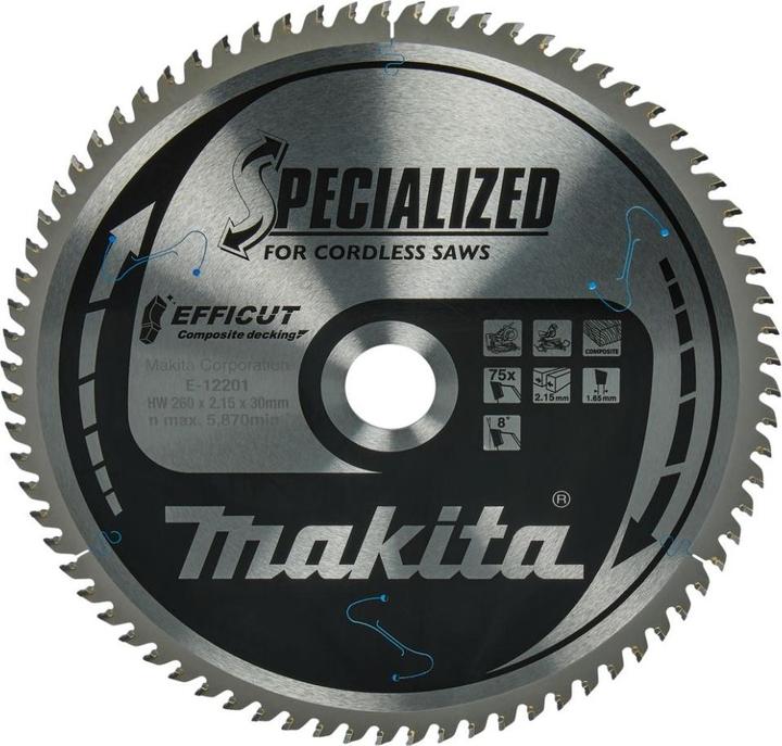 Actual product image Makita Saw blade 260x2,15x30, 75Z EFFICUT