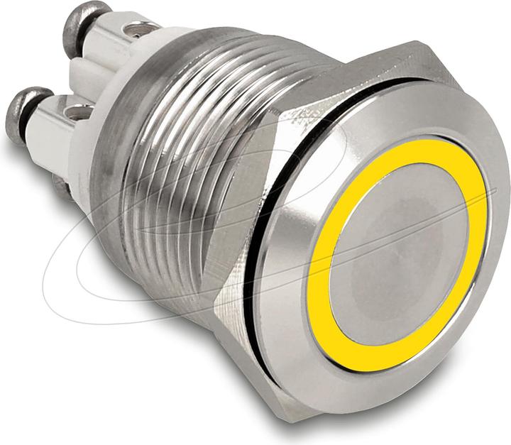 Actual product image Delock Pushbutton for installation 19 mm 4 x screw terminal LED