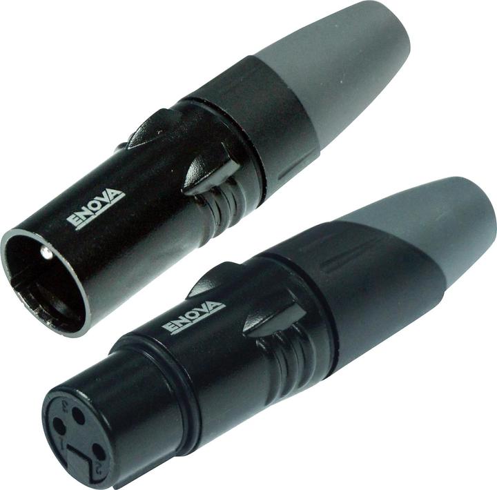 Image du produit Enova Set de couplage/fiche de câble XLR 3 pôles, noir (0.08 m, Câbles XLR)