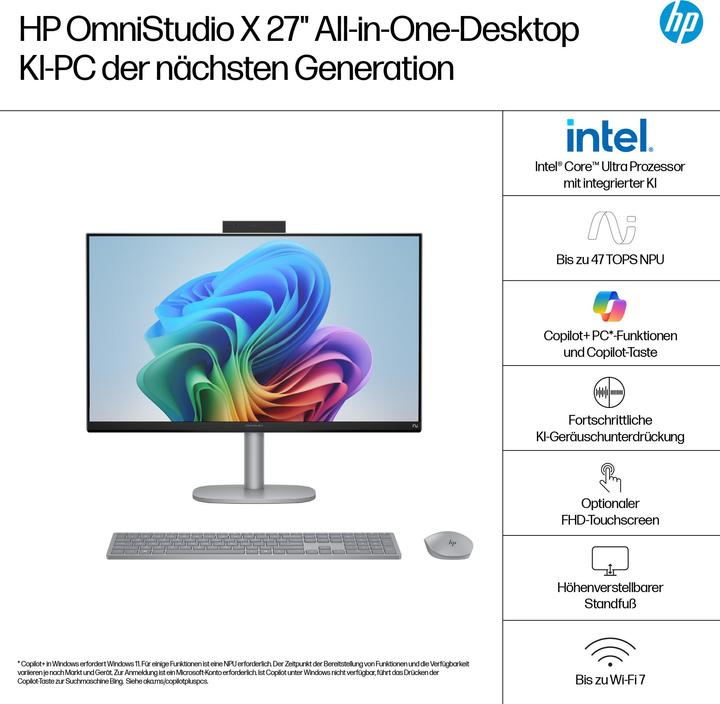 Produktbild HP OmniStudio X AIO 27-cs1075ng (Intel Core Ultra 7 256V, 20 GB, 1000 GB)