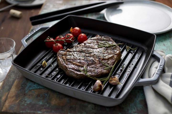 Immagine prodotto Staub Pentola americana griglia quadrata, nero, 28x28 cm (28 cm, Padella grill, Ghisa)