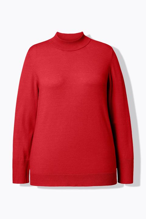 Produktbild Ulla Popken Pullover, Stehkragen, Langarm, Rippbündchen (54)