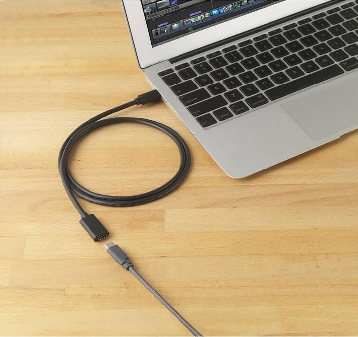Productafbeelding Renkforce USB-kabel USB 3.2 Gen2x2 USB-C™ male, USB-C™ female 2,00 m Zwarte PVC mantel (2 m, USB 3.2, 60 W)