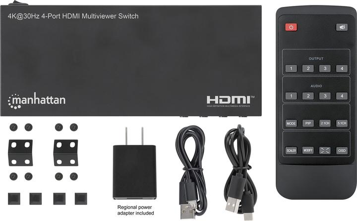 Immagine prodotto Manhattan Switch multiviewer HDMI 4K@30Hz a 4 porte