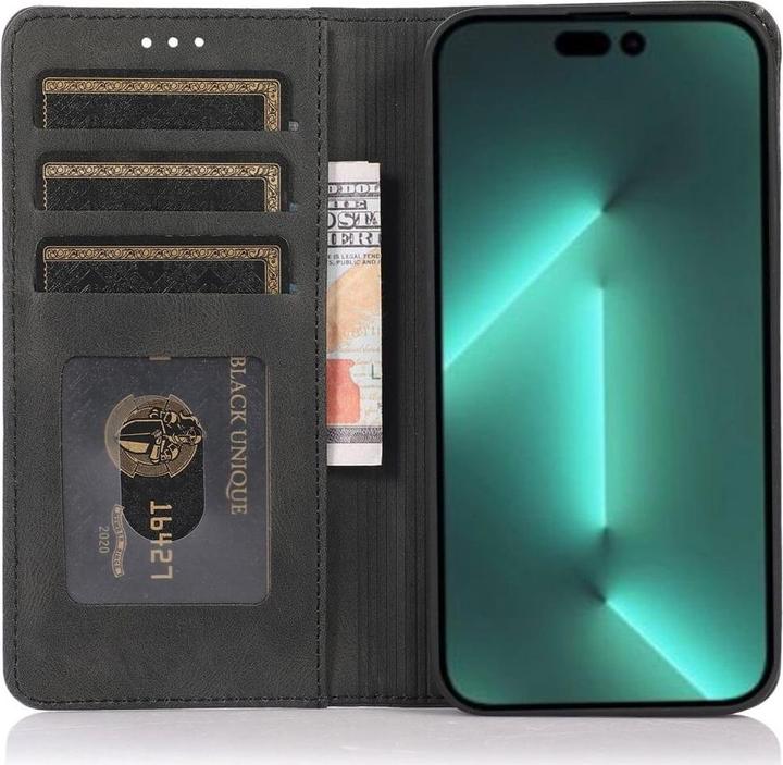 Produktbild Cover-Discount iPhone 15 Pro - Vintage Flip Case Hülle schwarz (Apple iPhone 15 Pro)
