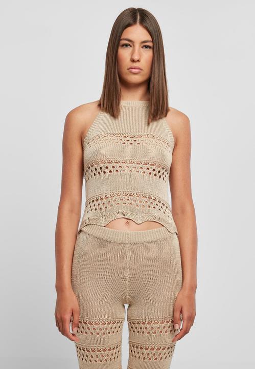 Produktbild Urban Classics Ladies Short Crochet Knit Neckholder Top (S)