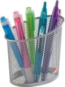 Produktbild Alba Stifteköcher MESHCUP M, aus Drahtmetall, grau rund, Durchmesser: 60 mm, Höhe: 105 mm, erlaubt eine