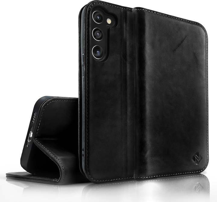 Produktbild Nalia Echt Leder Flip Case Hülle mit Magnetverschluss (Samsung Galaxy S23)