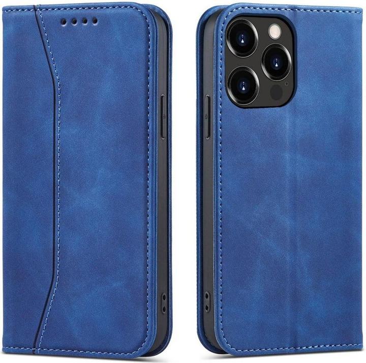 Actual product image Hurtel Magnet Fancy Case Case for iPhone 13 Pro Max Pouch Card Wallet Card Holder Blue (Apple iPhone 13 Pro Max)