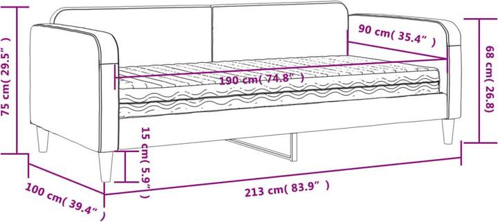 Produktbild vidaXL Tagesbett mit Matratze