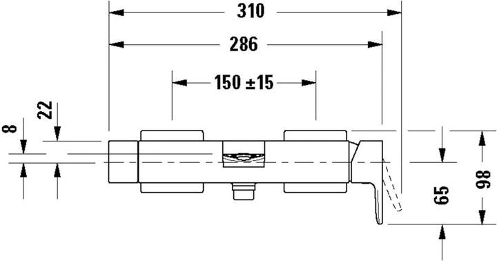 Actual product image Duravit Manhattan single lever bath mixer exposed, projection 196 mm, consumer 2, MH5230000