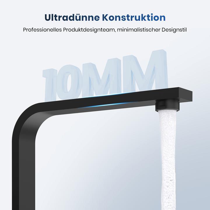 Produktbild Emke Küchenarmatur Schwarz Matt Ultradünnes Design 30x22x10 cm 360° Drehbar Edelstahl Einhebelmischer Mod