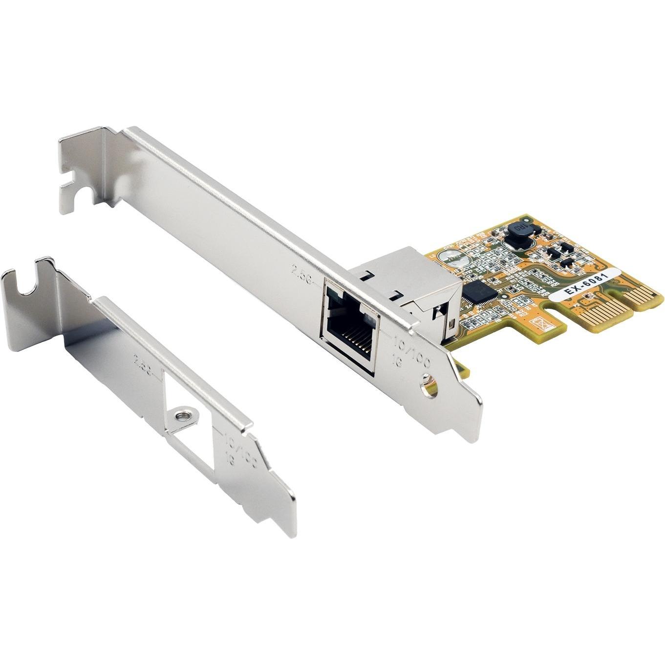 Exsys PCI-EXPRESS Ehternet Karte 1 Port inkl.LowProfileBügel,RealtekChipsatz (PCI-E x1), Netzwerkkarte
