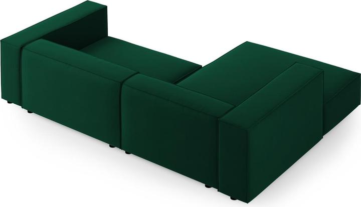 Actual product image Cosmopolitan Design Velvet Left Corner Sofa, "Arendal", 3 Seats, Bottle Green, 224x166x70 Made in Europe (Corner sofa)