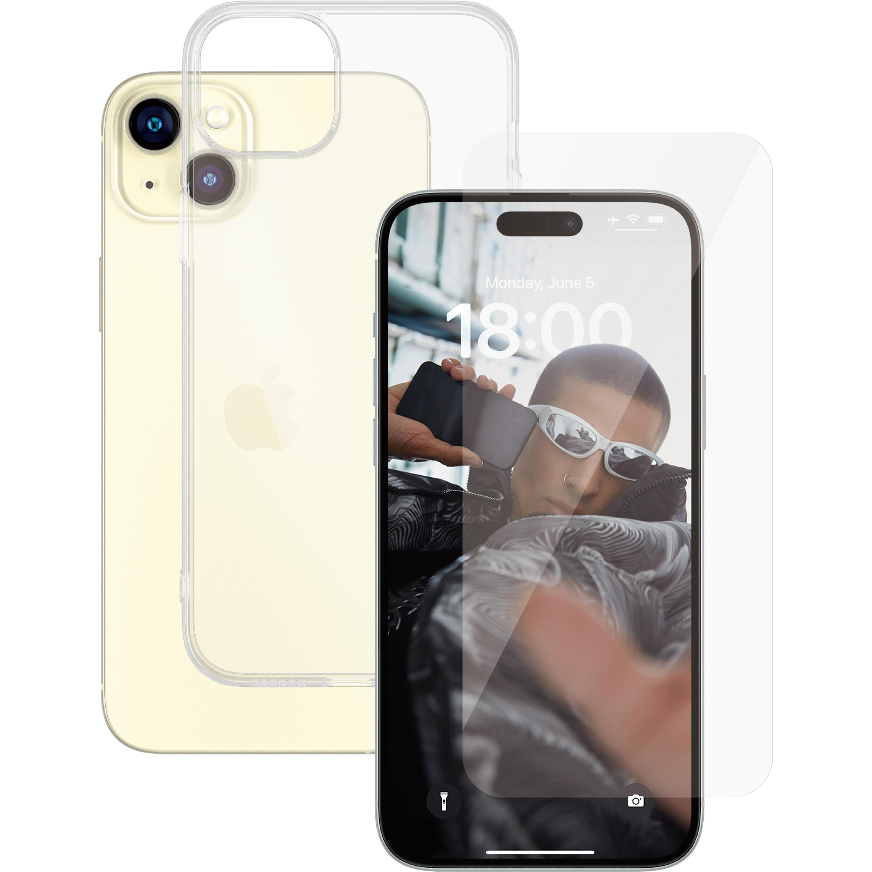 PanzerGlass SAFE. 2-in-1-Pack iPhone 2023 iPhone 6.7 (1 Stück, Apple iPhone 15 Plus), Smartphone Schutzfolie, Transparen...