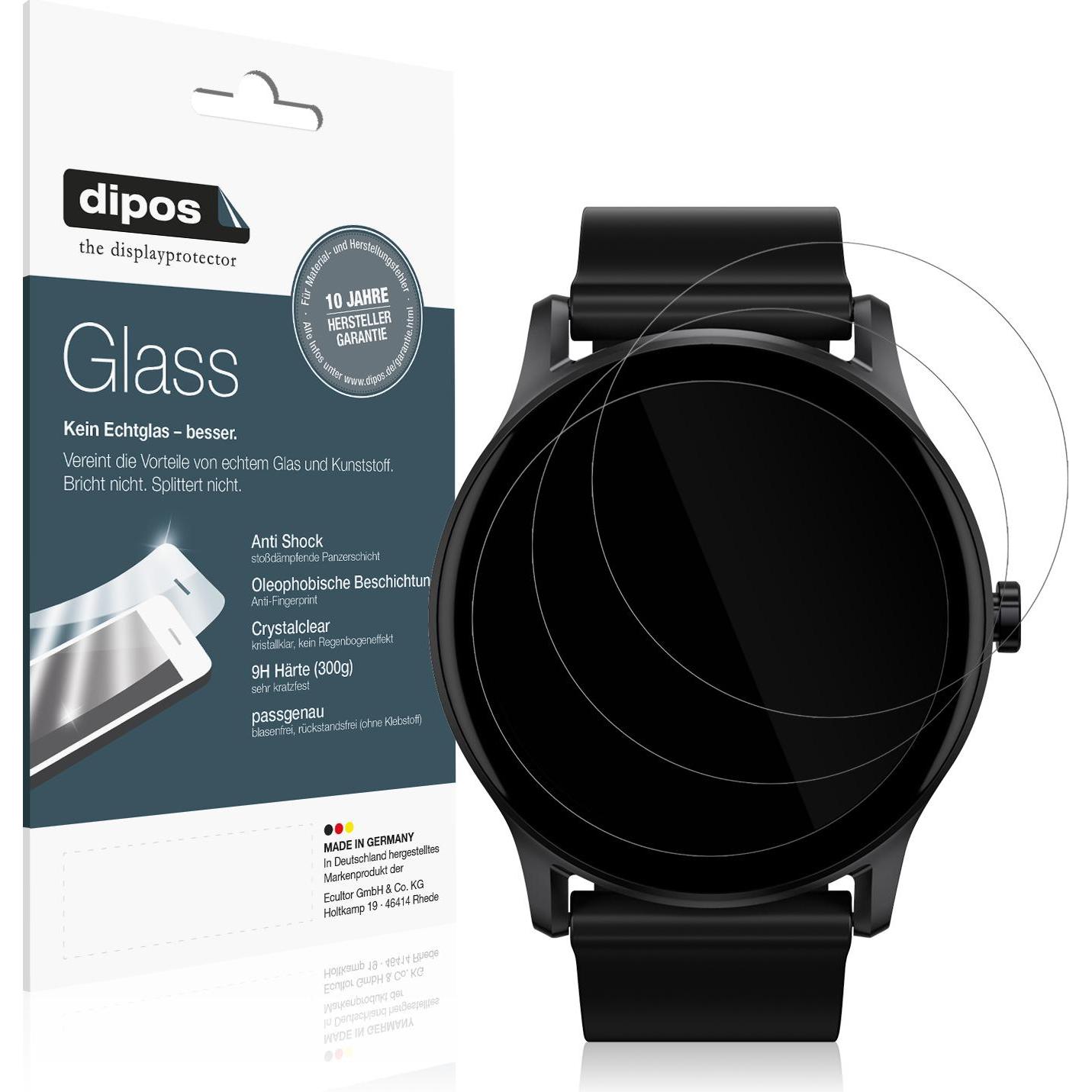 Dipos Displayschutz Anti-Shock, Smartwatch Schutzfolie, Transparent
