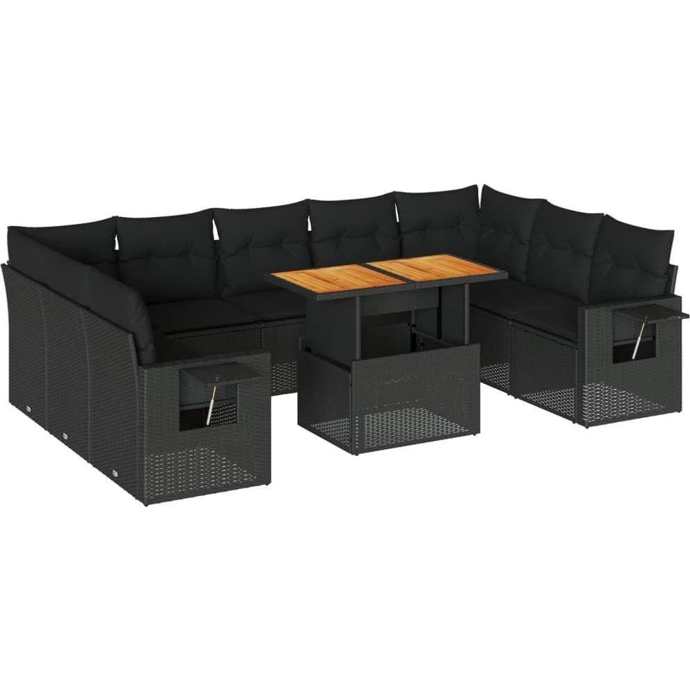 VidaXL, Gartenlounge, 10-tlg. Garten-Lounge-Set mit Kissen