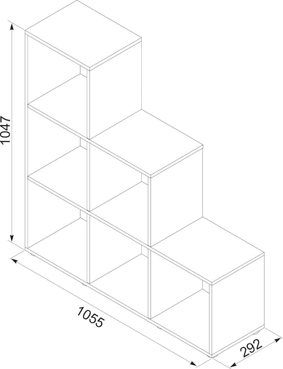 Image du produit VCM Étagère d'escalier sur pied en bois 6 compartiments Nitas (108 x 29 x 105 cm)