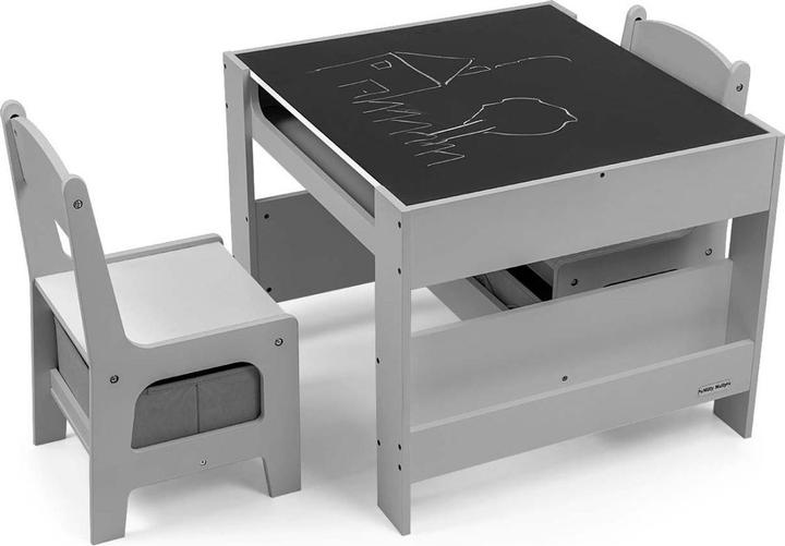 Actual product image Mally Table and two chairs Sven grey Milly