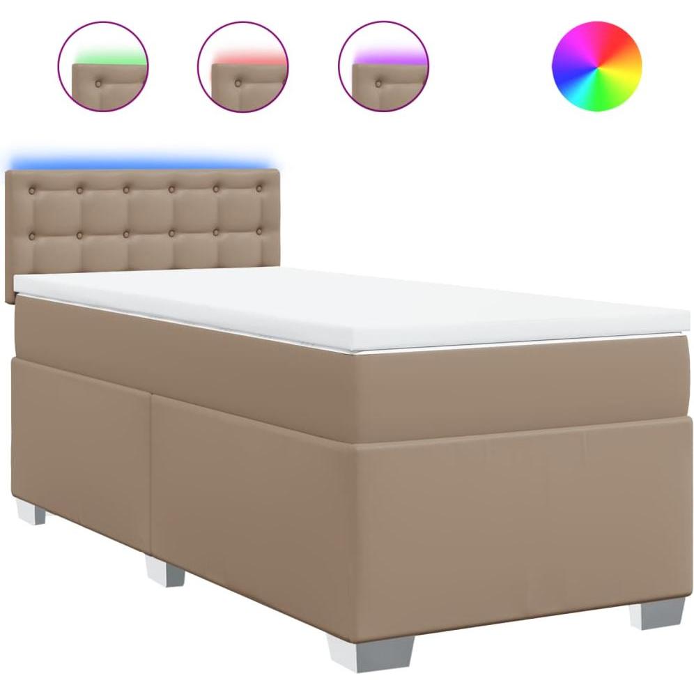 Thumbnail - VidaXL, Bett, Bo x springbett Matratze 100 x 200cm Kunstleder (100 x 200 cm)