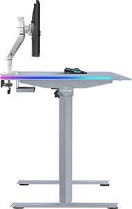 Actual product image Ultradesk Gaming-Tisch QUEST, 140x70cm, 72-120cm, grau-grau