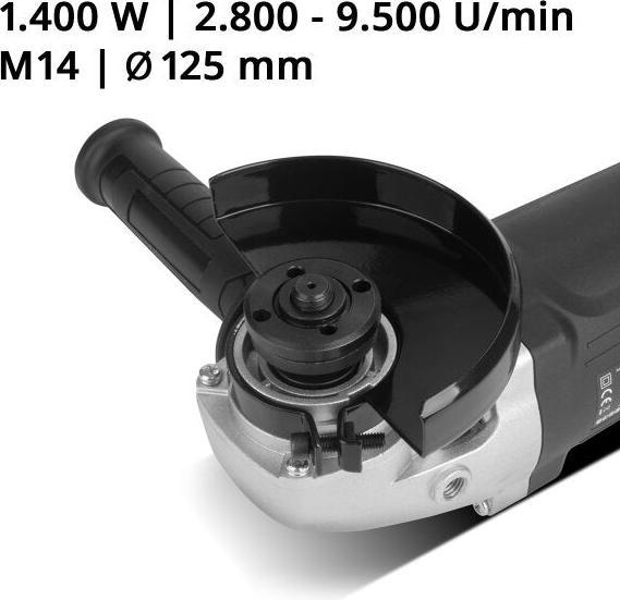 Actual product image Stahlwerk WS-1400 ST angle grinder with 1,400 W and 2,800 - 9,500 rpm (125 mm)