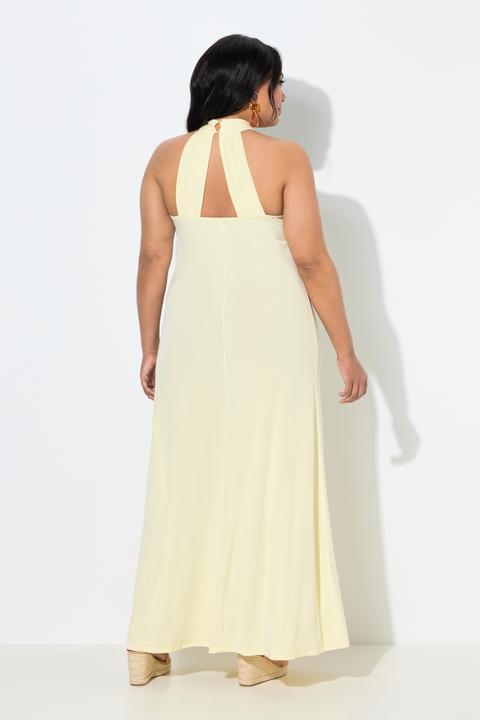Image du produit Ulla Popken Robe maxi avec drapé, s'attachant dans la nuque, modèle sans manches (54, 56)