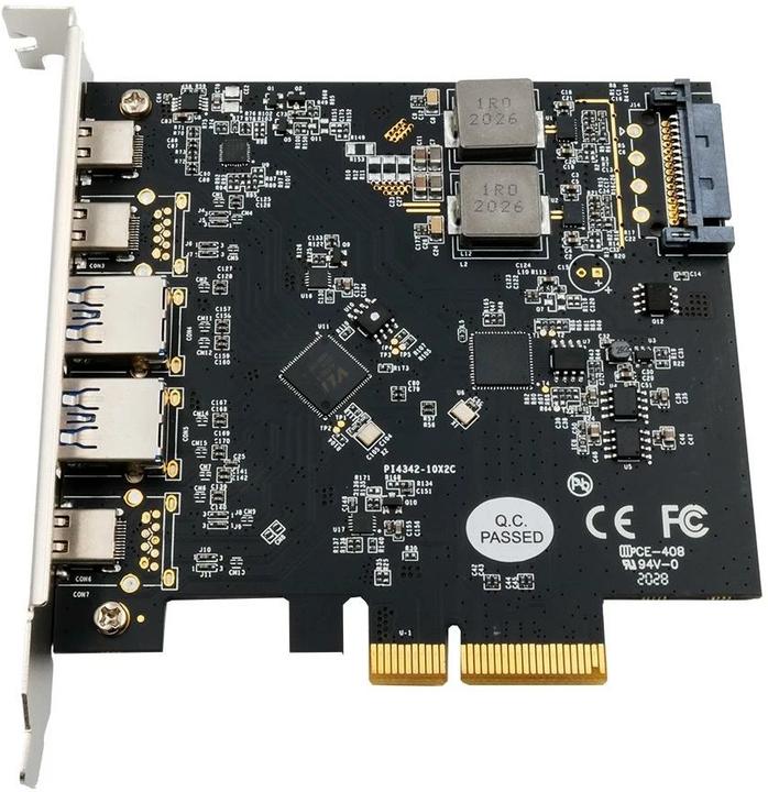 Produktbild Exsys GmbH USB 3.2 Gen2 PCIe (x2) Karte mit 5 Ports ( 2A+3C Anschlüsse)