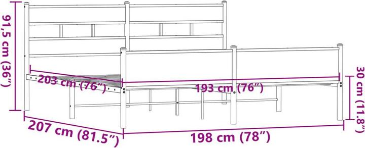 Image du produit vidaXL Bettgestell (193 x 203 cm)