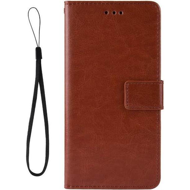 MU Classic Crazy Horse III Leder Bookcover Series (Alcatel 1S (2020), Alcatel 3X (2020)), Smartphone Hülle, Braun