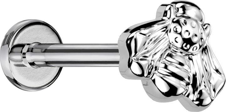 Immagine prodotto Star Piercing Micro labret filo interno argento ape argento (Titanio, senza ottone)