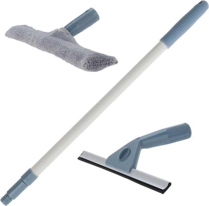 Image du produit Ultra Clean Kit de nettoyage 4 pièces avec raclette à vitres, éponge, raclette à vitres et manche télescopique (1 pcs)