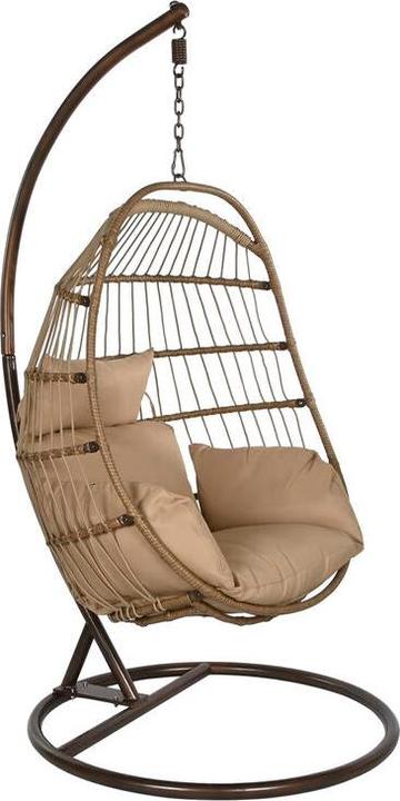 Esprit Hängender Gartenstuhl Dunkelbraun Hellbraun Aluminium Synthetischer Rattan 92 x 66 x 119 cm