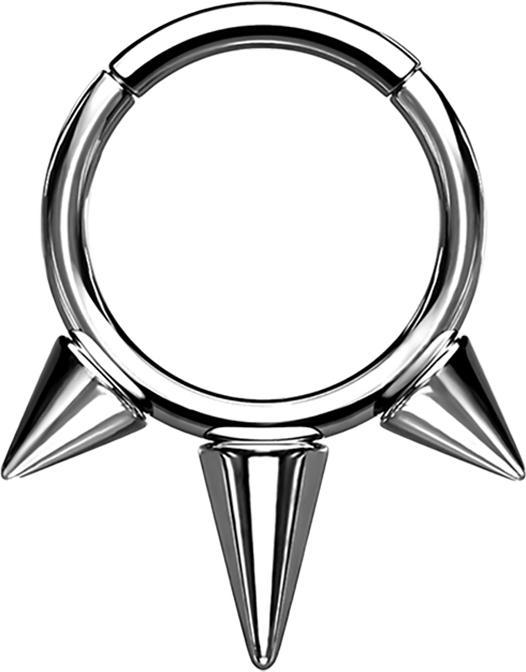 Actual product image Star Piercing Micro segment ring foldable silver three cones (without brass, Titanium)