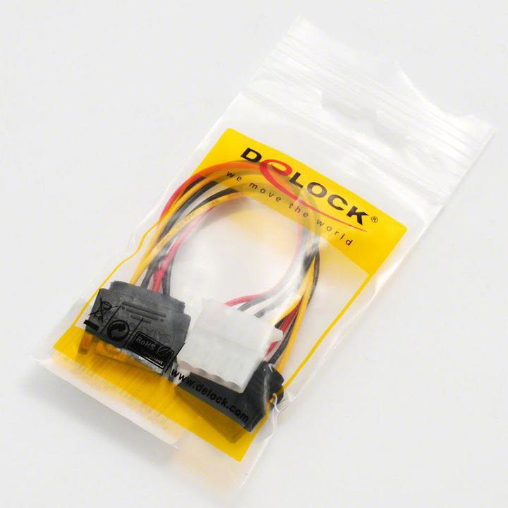 Actual product image Delock Cable Power SATA 15 pin male > Molex 4 pin female + SATA 15 pin female (16.50 cm, 15 pin S-ATA, 4 pin Molex)