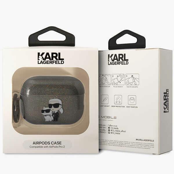Produktbild Karl Lagerfeld Glitter NFT Karl & Choupette - Etui AirPods Pro 2 (czarny) (Kopfhörer Hülle)