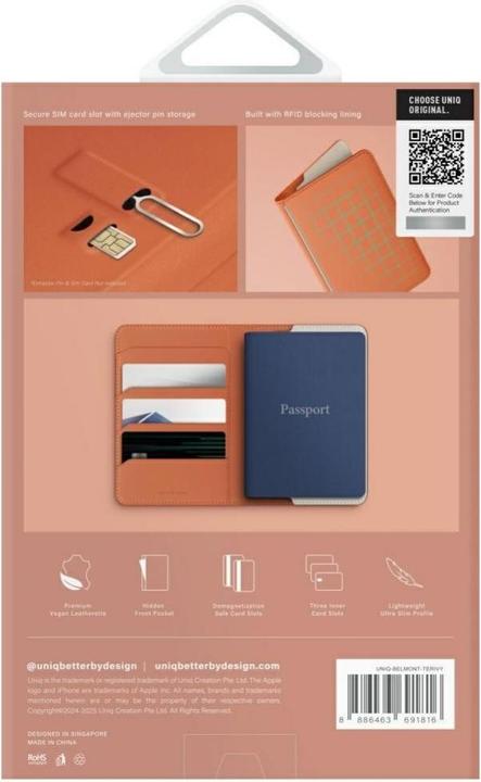 Actual product image Uniq Belmont RFID Blocking Passport Case - Ivory